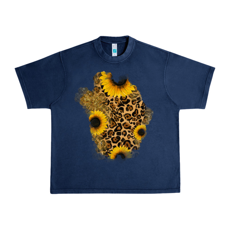 Glitter Sunflowers Leopard Patch Urban Heavy Tee by RanaPortraitStore | Teevron