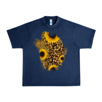 Navy glitter sunflowers leopard patch Urban Heavy Tee - RanaPortraitStore