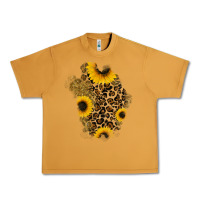 Peanut Butter glitter sunflowers leopard patch Urban Heavy Tee - RanaPortraitStore