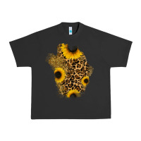 Pigment Black glitter sunflowers leopard patch Urban Heavy Tee - RanaPortraitStore