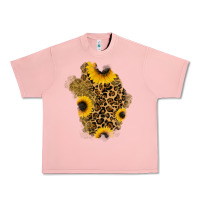 Salmon glitter sunflowers leopard patch Urban Heavy Tee - RanaPortraitStore