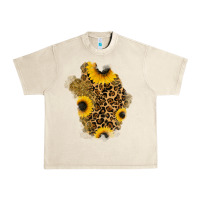 Sandshell glitter sunflowers leopard patch Urban Heavy Tee - RanaPortraitStore