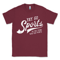 Burgundy Yay Go Sports Vintage Funny Sports Classic Tee - ArtChic
