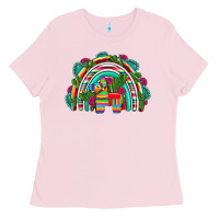 Bubblegum Pink mexican pinata rainbow Ladies Tee - Artiststas