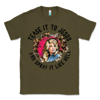 Army Green tease it to jesus and spray it like hell leopard western raglan baseba Classic Tee - ArtChic