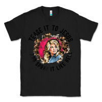 Black tease it to jesus and spray it like hell leopard western raglan baseba Classic Tee - ArtChic