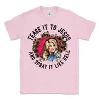 Bubblegum Pink tease it to jesus and spray it like hell leopard western raglan baseba Classic Tee - ArtChic