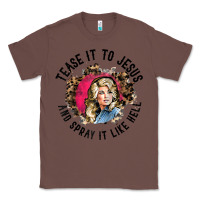 Chestnut tease it to jesus and spray it like hell leopard western raglan baseba Classic Tee - ArtChic