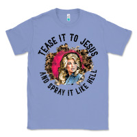 Colony Blue tease it to jesus and spray it like hell leopard western raglan baseba Classic Tee - ArtChic