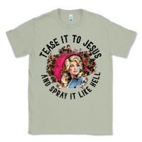 Matcha tease it to jesus and spray it like hell leopard western raglan baseba Classic Tee - ArtChic