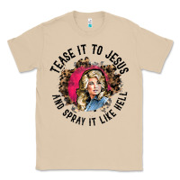 Mushroom tease it to jesus and spray it like hell leopard western raglan baseba Classic Tee - ArtChic