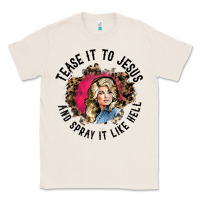 Natural tease it to jesus and spray it like hell leopard western raglan baseba Classic Tee - ArtChic