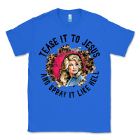 True Royal tease it to jesus and spray it like hell leopard western raglan baseba Classic Tee - ArtChic