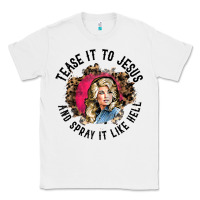 White tease it to jesus and spray it like hell leopard western raglan baseba Classic Tee - ArtChic