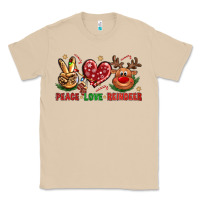 Mushroom Peace Love Reindeer Christmas Classic Tee - BundleAndBundleShop