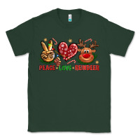 Sports Green Peace Love Reindeer Christmas Classic Tee - BundleAndBundleShop