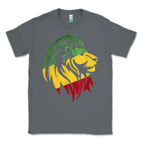 Charcoal Heather Lion of Judah Reggae, Rasta, Ethiopia Jamaican Roots Classic Tee - ArtChic