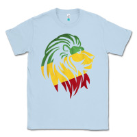 Dusty Blue Lion of Judah Reggae, Rasta, Ethiopia Jamaican Roots Classic Tee - ArtChic