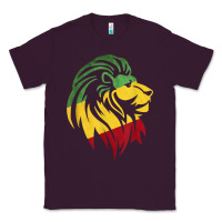 Plum Lion of Judah Reggae, Rasta, Ethiopia Jamaican Roots Classic Tee - ArtChic
