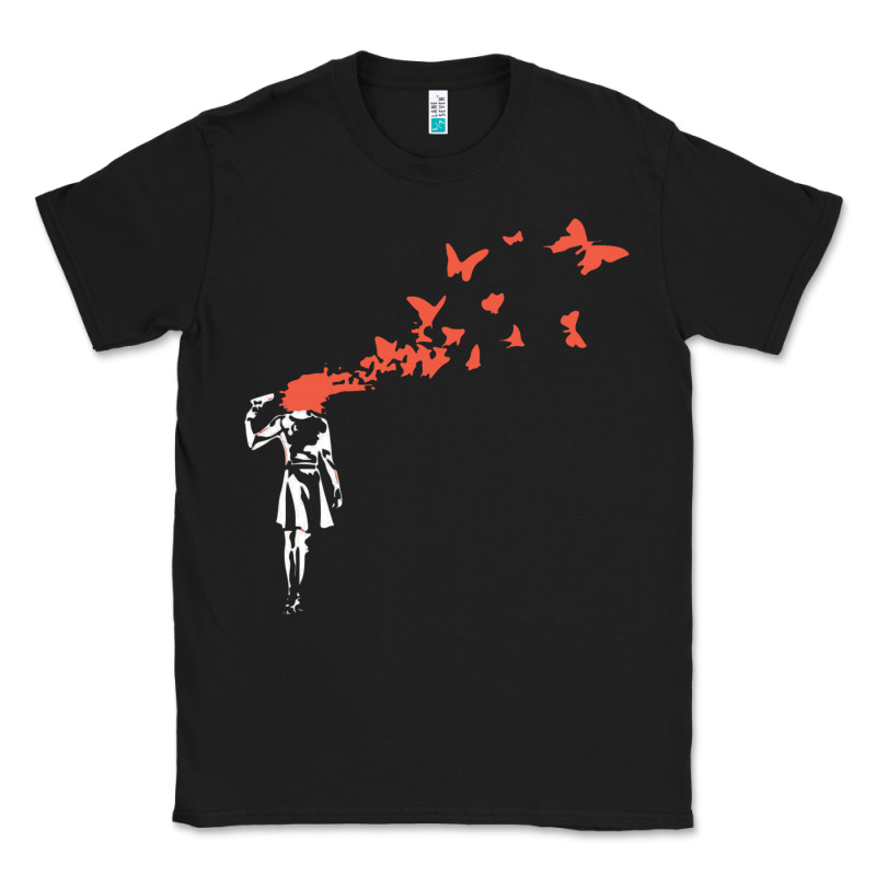 Banksy Headshot Butterfly Classic Tee by ArtChic | Teevron