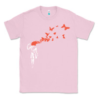 Bubblegum Pink banksy headshot butterfly Classic Tee - ArtChic