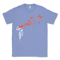 Colony Blue banksy headshot butterfly Classic Tee - ArtChic