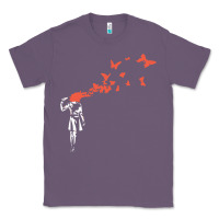 Lavender banksy headshot butterfly Classic Tee - ArtChic