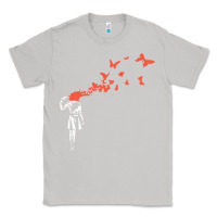 Moon Dust banksy headshot butterfly Classic Tee - ArtChic