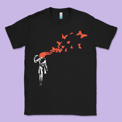 Banksy Headshot Butterfly Classic Tee Designed By Artchic