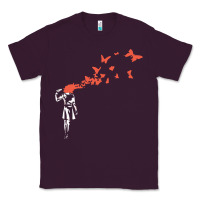 Plum banksy headshot butterfly Classic Tee - ArtChic
