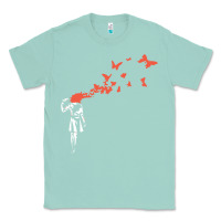 Seafoam banksy headshot butterfly Classic Tee - ArtChic