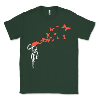 Sports Green banksy headshot butterfly Classic Tee - ArtChic