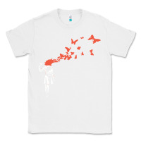 White banksy headshot butterfly Classic Tee - ArtChic
