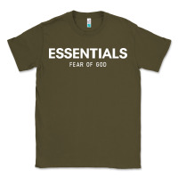 Army Green fear of god essentials Classic Tee - ArtChic