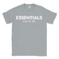 Heather Grey fear of god essentials Classic Tee - ArtChic
