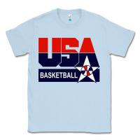 Dusty Blue usa basketball Classic Tee - ArtChic