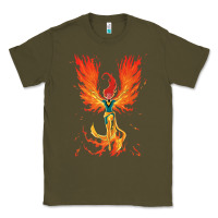 Army Green X-Men Jean Grey Phoenix Cosmic Flames Classic Tee - ArtChic