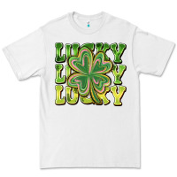 White Lucky Clover Premium Tee - CowhideDigitalArt