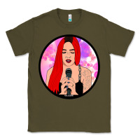 Army Green red hair girl singing Classic Tee - ArtChic