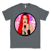 Charcoal Heather red hair girl singing Classic Tee - ArtChic