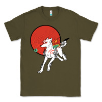 Army Green Okami Classic Tee - ArtChic
