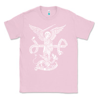Bubblegum Pink st michael archangel catholic angel defend us Classic Tee - ArtChic