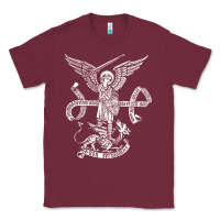 Burgundy st michael archangel catholic angel defend us Classic Tee - ArtChic