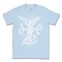 Dusty Blue st michael archangel catholic angel defend us Classic Tee - ArtChic
