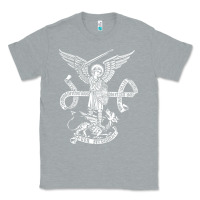 Heather Grey st michael archangel catholic angel defend us Classic Tee - ArtChic