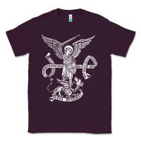 Plum st michael archangel catholic angel defend us Classic Tee - ArtChic