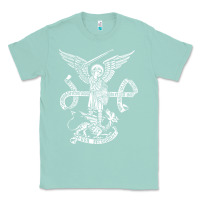 Seafoam st michael archangel catholic angel defend us Classic Tee - ArtChic