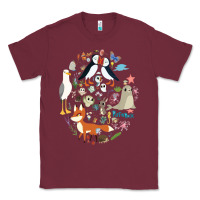 Burgundy Puffin Rock gift for fans puffin rock characters Classic Tee - ArtChic