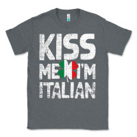 Charcoal Heather Kiss Me I'm Italian Classic Tee - ArtChic
