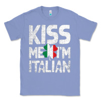 Colony Blue Kiss Me I'm Italian Classic Tee - ArtChic